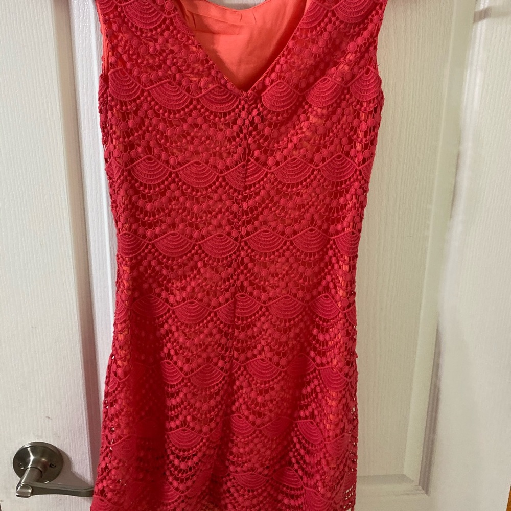 Coral lacey dress